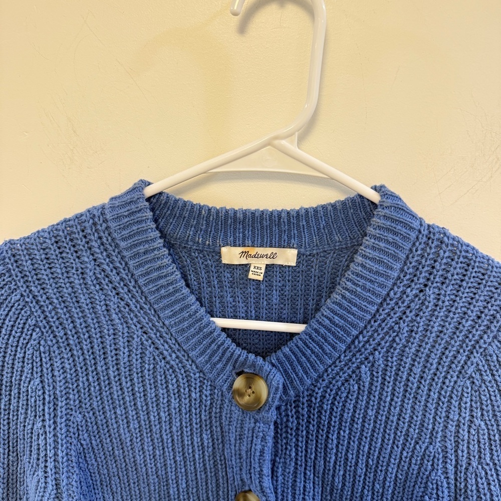 MADEWELL | Textural-Knit Cardigan Sweater hermitage blue - Picture 6 of 9